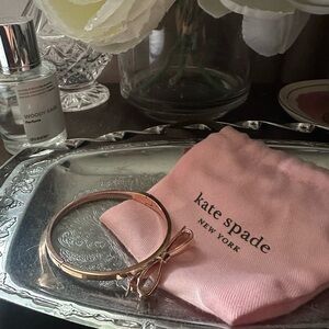⚡️2/$25⚡️ Kate Spade Rose Gold Mini Love Notes Take a Bow Bangle | Small